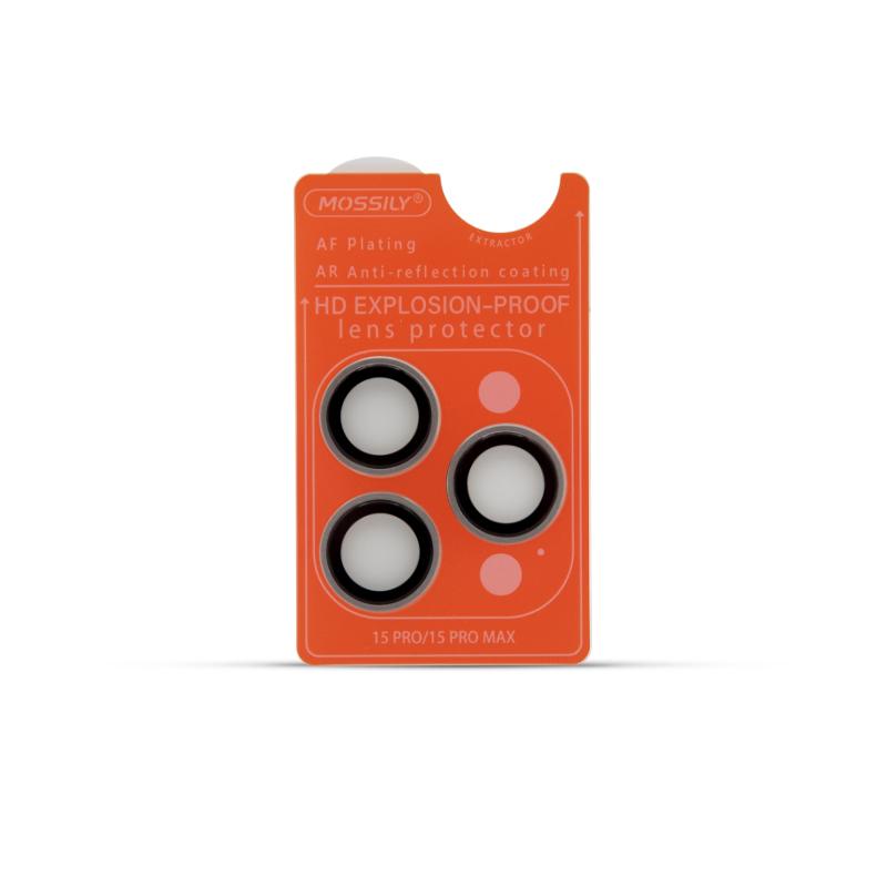 Camera Lens MOSSILY za Iphone 15 Pro/15 Pro Max srebrna