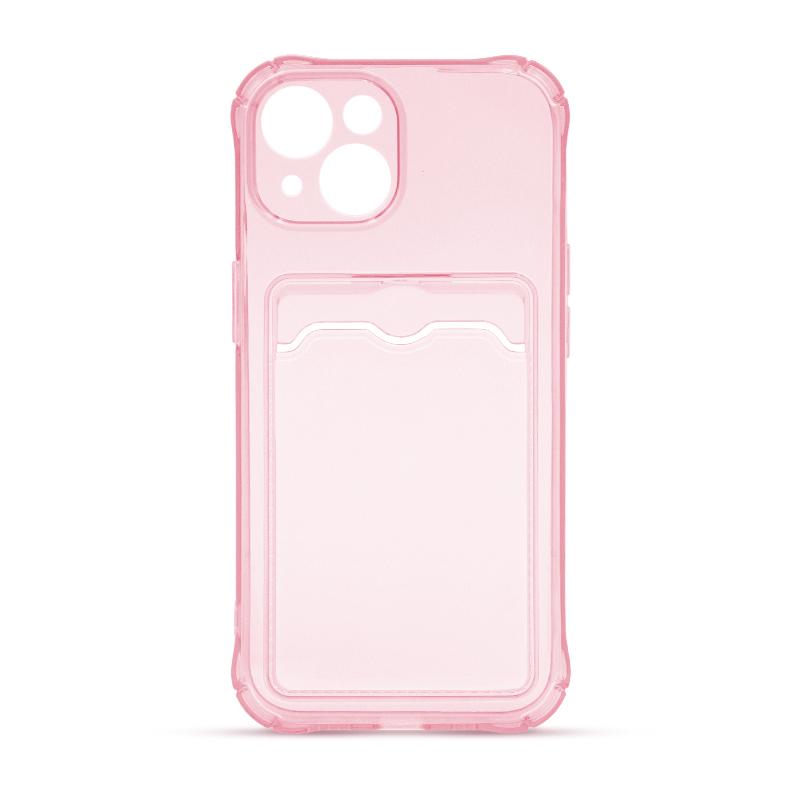 Futrola CLEAR WALLET za Iphone 15 roze