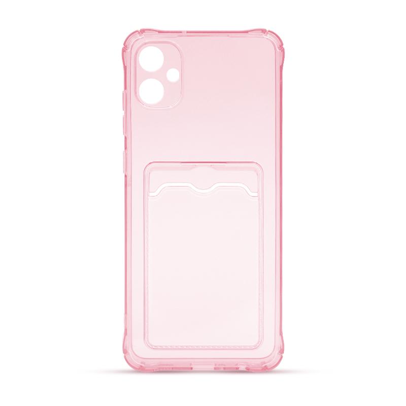 Futrola CLEAR WALLET za Samsung A05 roze