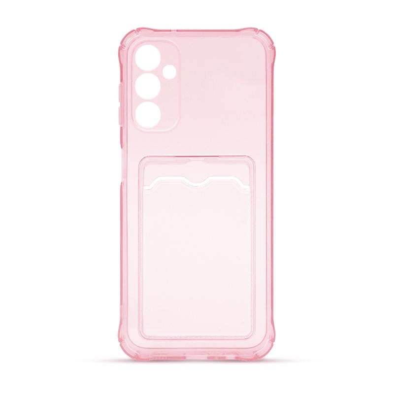 Futrola CLEAR WALLET za Samsung A14 roze