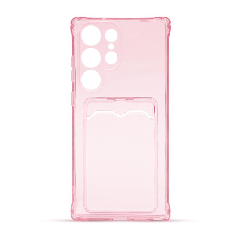 Futrola CLEAR WALLET za Samsung S23 Ultra roze