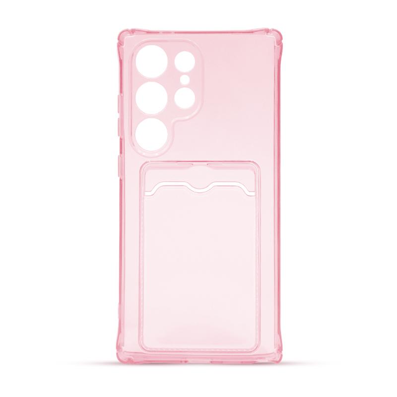 Futrola CLEAR WALLET za Samsung S24 Ultra roze