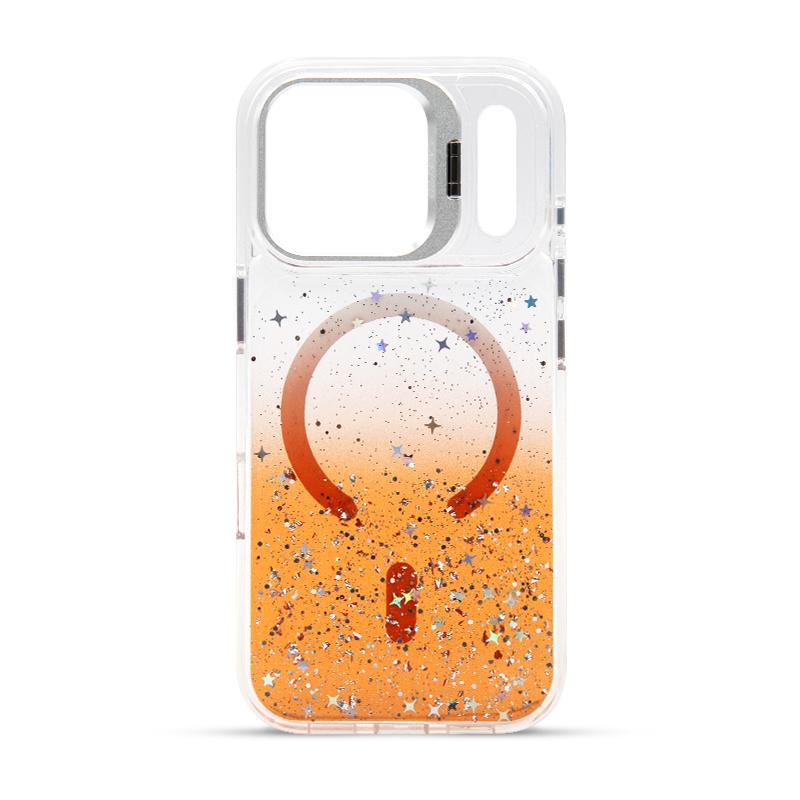 Futrola MAGSAFE GLITTER 2 za Iphone 17 Pro narandzasta
