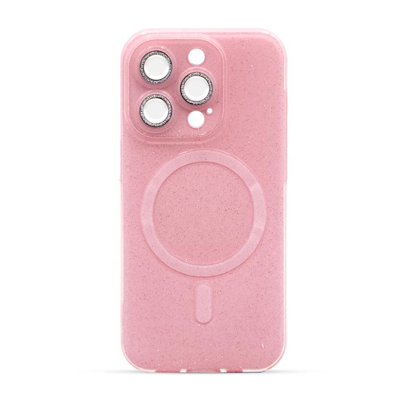 Futrola MAGSAFE GLITTER za Iphone 15 Pro pink