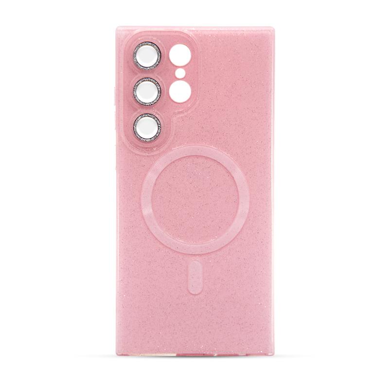 Futrola MAGSAFE GLITTER za Samsung S23 Ultra roze