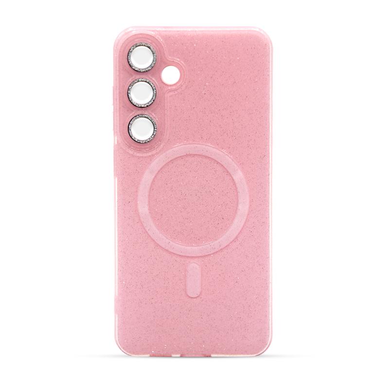 Futrola MAGSAFE GLITTER za Samsung S24 Plus roze