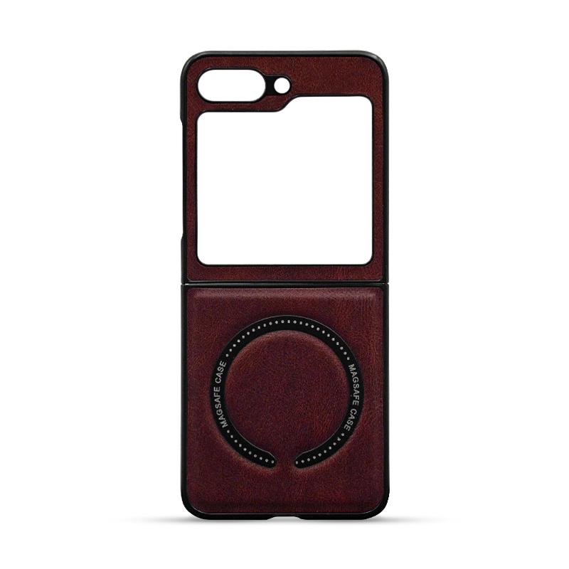 Futrola MAGSAFE LEATHER CASE za Samsung Z FLIP 5 bordo