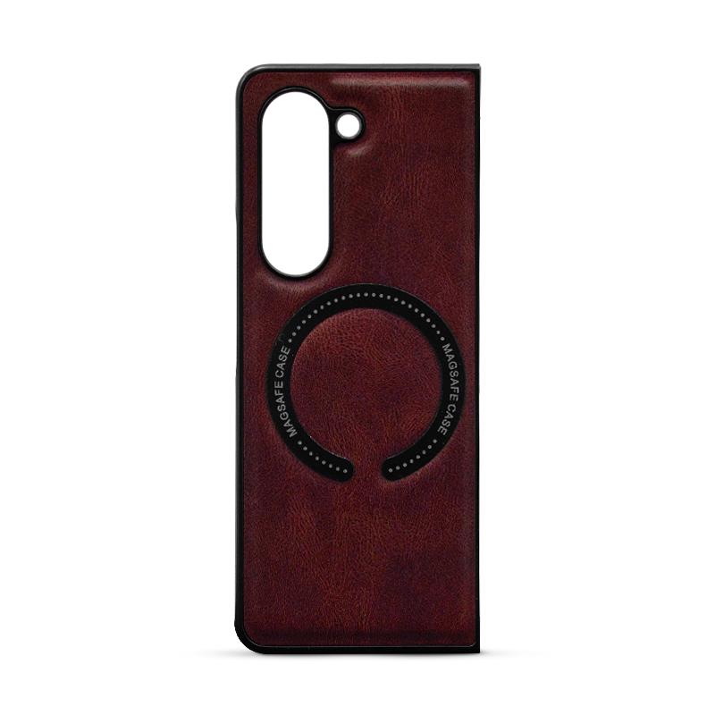 Futrola MAGSAFE LEATHER CASE za Samsung Z FOLD 5 bordo