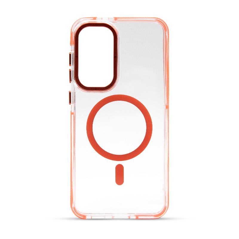 Futrola MAGSAFE TRANSPARENT za Samsung S25 FE narandzasta