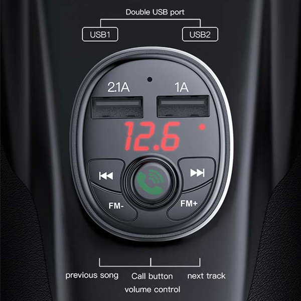 Car Charger FM TRANSMITTER yesido Y36 crna