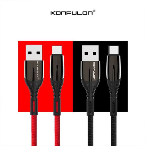 USB Cable KONFULON S93 Type-C 1M 2.4A crna